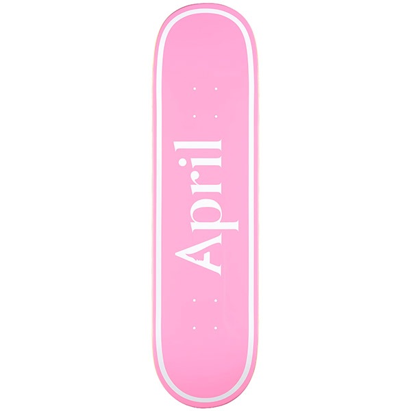 【APRIL】OG LOGO WHITE PINK MINI 7.37インチ　エイプリル  デッキ スケートボード スケボー SKATEBOARD DECK