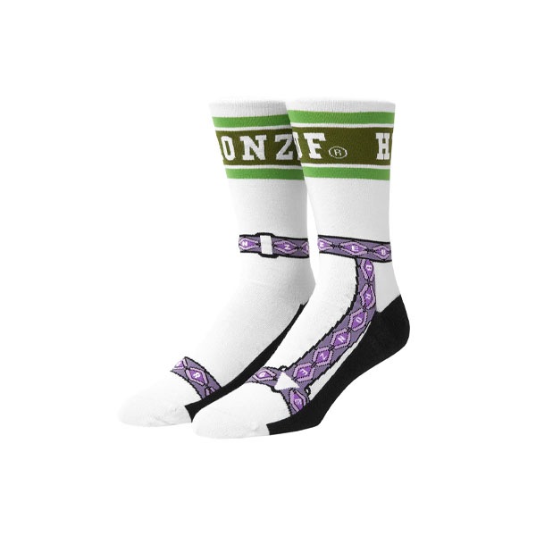 【HUF X BRONZE】GRANOLA CREW SOCKS white ハフ ブロンズ ソックス 靴下 スケートボード スケボー SKATEBOARD