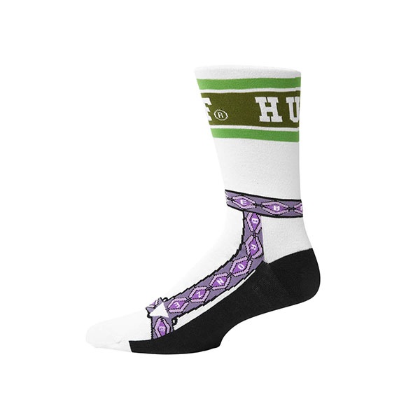 【HUF X BRONZE】GRANOLA CREW SOCKS white ハフ ブロンズ ソックス 靴下 スケートボード スケボー SKATEBOARD