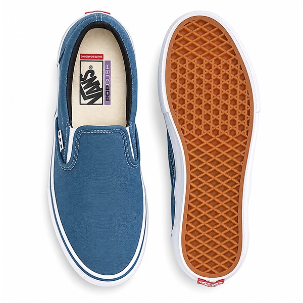【VANS】SKATE SLIP ON navy　バンズ シューズ 靴 スリッポン スニーカー スケートボード スケボー  SKATEBOARD SHOES