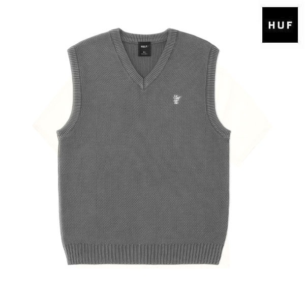 【HUF】ANTON SWEATER VEST black ハフ ニットベスト ベスト スケートボード スケボー SKATEBOARD