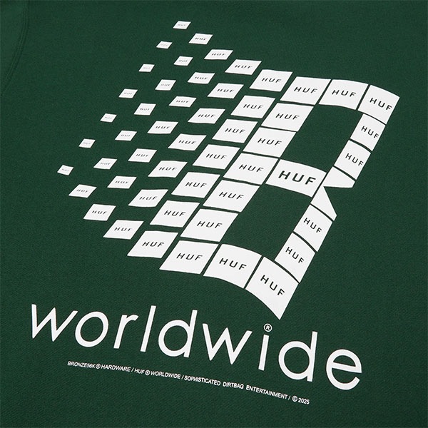 HUF X BRONZE】CREWNECK forest green ハフ ブロンズ クルー