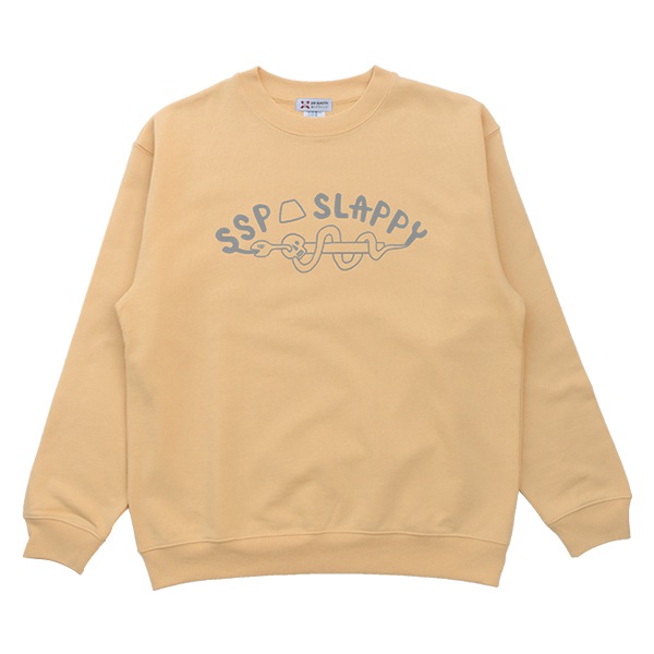 【SSP SLAPPY】蛇カーブスウェット light yellow エスエスピー スラッピー スウェット スケートボード スケボー SKATEBOARD