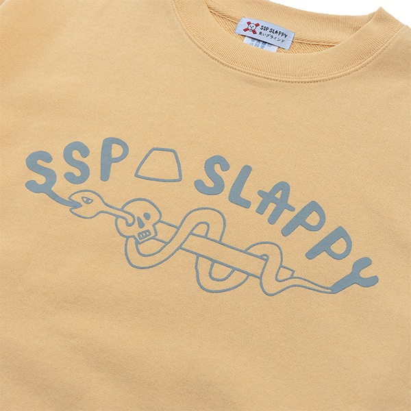 【SSP SLAPPY】蛇カーブスウェット light yellow エスエスピー スラッピー スウェット スケートボード スケボー SKATEBOARD