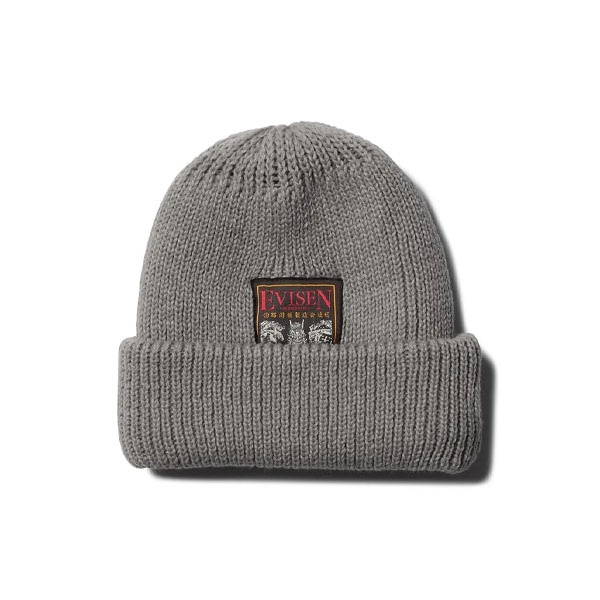 Evisen】DRAGON TAG WATCH CAP dark brown/black/grey エビセン