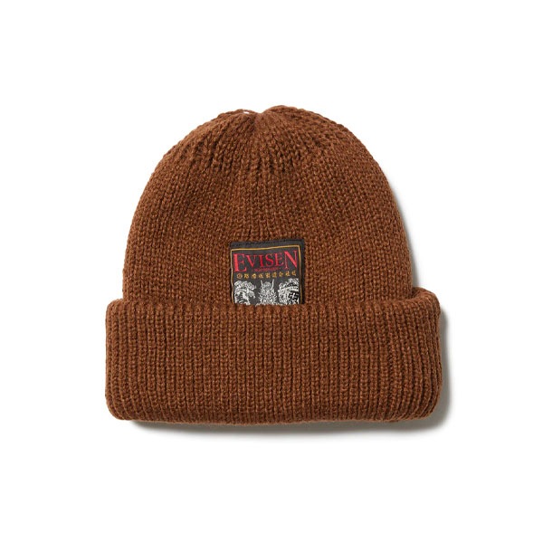 Evisen】DRAGON TAG WATCH CAP dark brown/black/grey エビセン