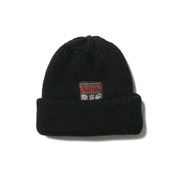 Evisen】DRAGON TAG WATCH CAP dark brown/black/grey エビセン