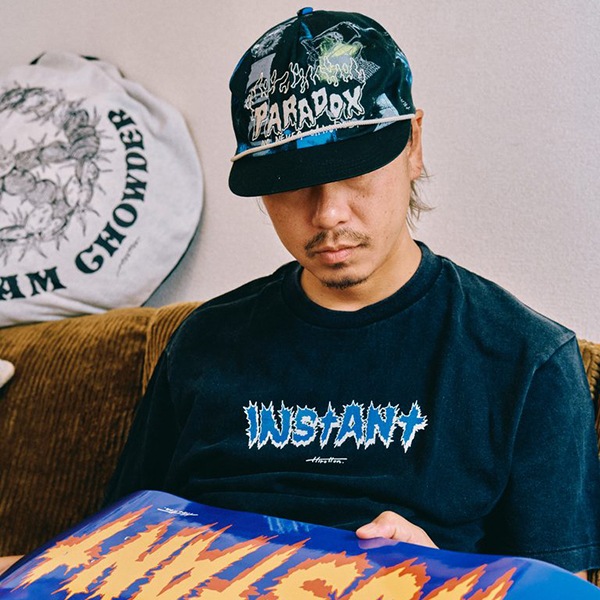 【instant×HIROTTON】LOGO TEE fade black インスタントTシャツ スケートボード スケボー SKATEBOARD