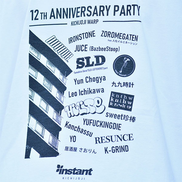 【instant】Kichijoji 12th Anniversary TEE white インスタント Tシャツ スケートボード スケボー SKATEBOARD