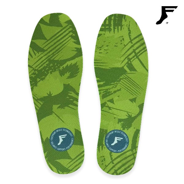 【FOOTPRINT INSOLE】KINGFOAM FLAT LOW GREEN CAMO CUTTING TYPE 3mm フットプリント FP シューズ インソール 中敷き スケートボード スケボー SKATEBOARD