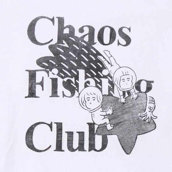 Chaos Fishing Club】KIDS SHOOTING STAR CREW T-SHIRT white カオス
