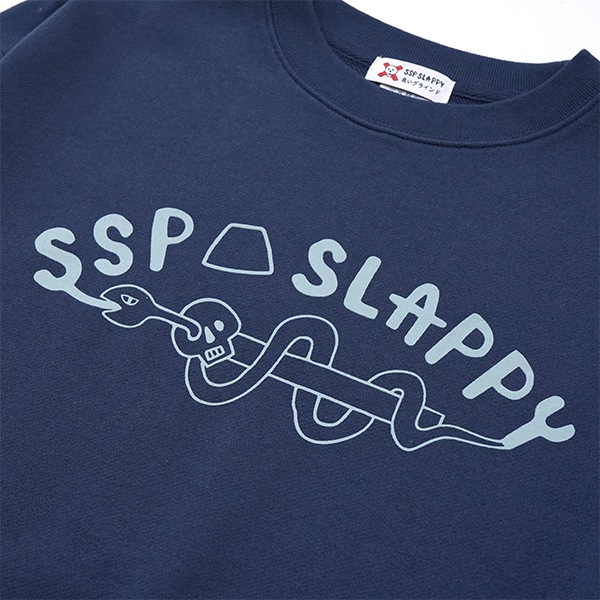 【SSP SLAPPY】蛇カーブスウェット navy エスエスピー スラッピー スウェット スケートボード スケボー SKATEBOARD