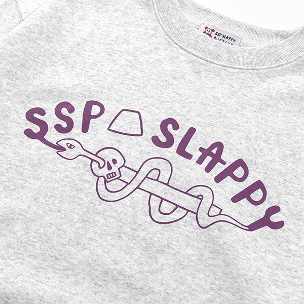 【SSP SLAPPY】蛇カーブスウェット ash エスエスピー スラッピー スウェット スケートボード スケボー SKATEBOARD