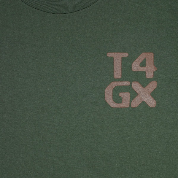 【GX1000】T4 TEE カラー：desert green　ジーエックス Tシャツ スケボー スケートボード SKATEBOARD DECK