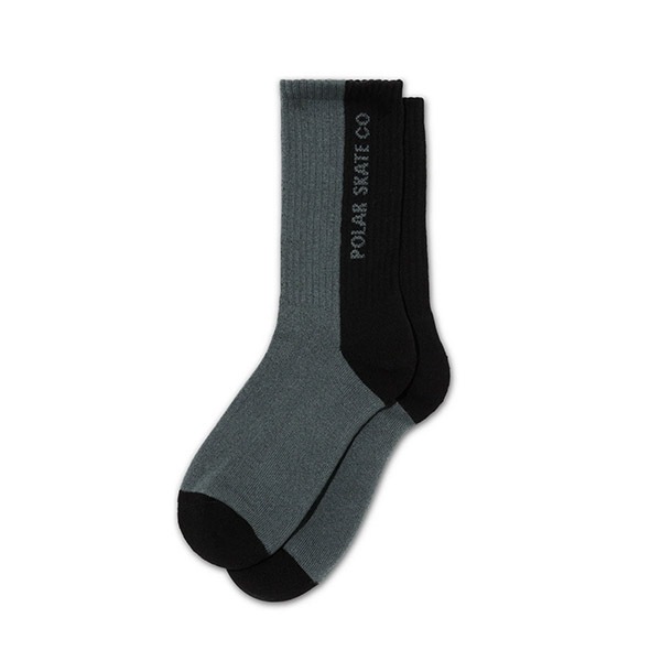 【POLAR】RIB SOCKS 50/50 black ポーラー 靴下 スケートボード スケボー SKATEBOARD