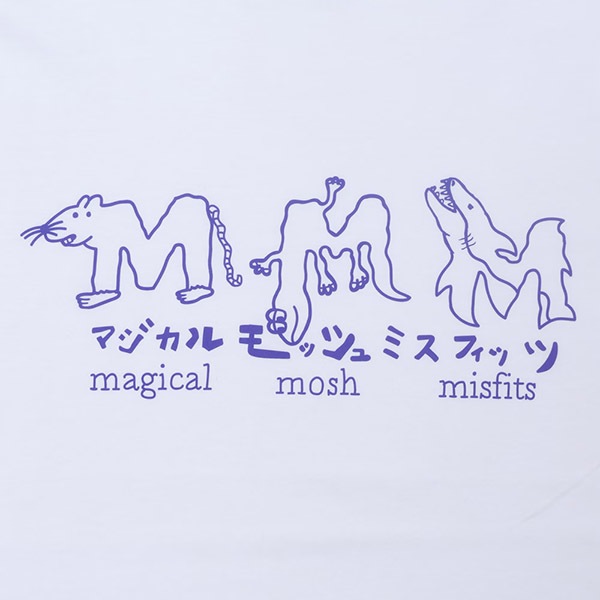 【MAGICAL MOSH MISFITS】あにまるTEE white　マジカルモッシュミスフィッツ Tシャツ SKATEBOARD