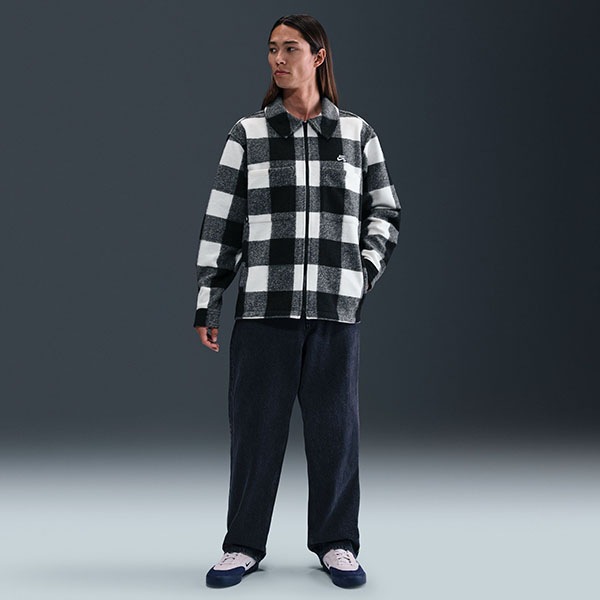 NIKE SBナイキエスビー希少日本代表スケートボードオリンピックジャケットS NIKE SB】ESSENTIAL SKATE SHIRTS JACKET カラー：white/black/white