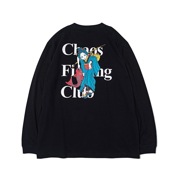 【Chaos Fishing Club】THE ORIGINAL FISHING GIRL L/S black カオスフィッシングクラブ 長袖 スケートボード スケボー SKATEBOARD
