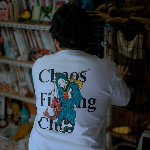 Chaos Fishing Club】THE ORIGINAL FISHING GIRL L/S white カオス