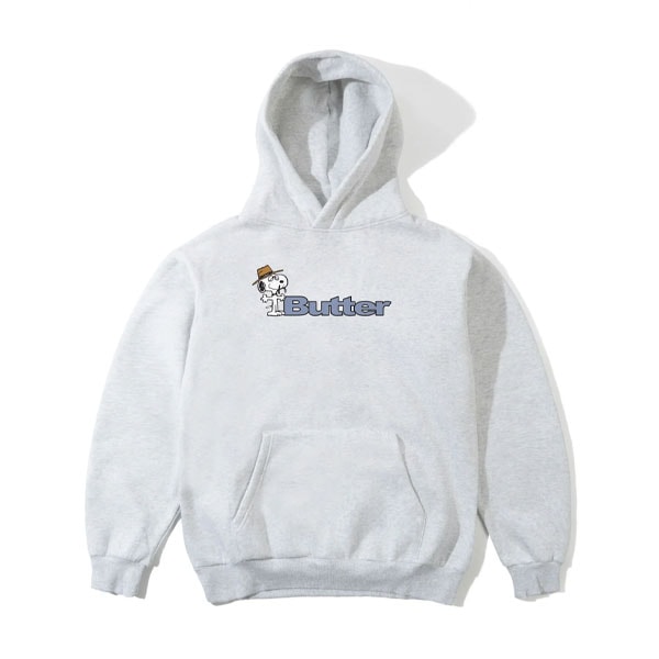 BUTTERGOODS×PEANUTS】SPIKE LOGO PULLOVER HOOD ash バター