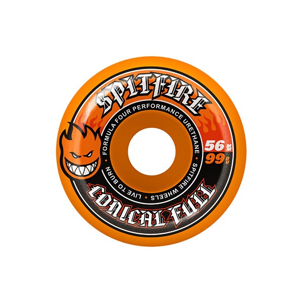 Spitfire フォーマル4 56mm99a ウィール 定価¥9,130 SPITFIRE】F4 CONICAL FULL 99DU ORANGE 56mm スピット ファイアー