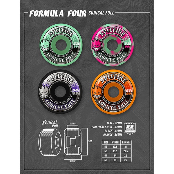 SPITFIRE】F4 CONICAL FULL 99DU ORANGE 56mm スピット ファイアー