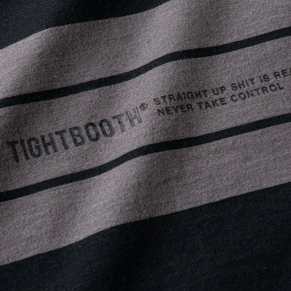 TIGHTBOOTH】BORDER S/S T-SHIRT black×charcoal タイトブース T