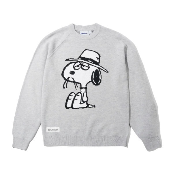 BUTTERGOODS×PEANUTS】SPIKE KNIT SWEATER ash バターグッズ