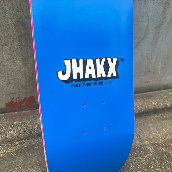 EXCITEオーバーe50デッキジャンク品 JHAKX】 LOGO BLUE 8.25インチ ジャークス スケートボード スケボー