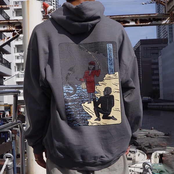 Chaos Fishing Club】PRINCESS M HOODIE charcoal gray カオス
