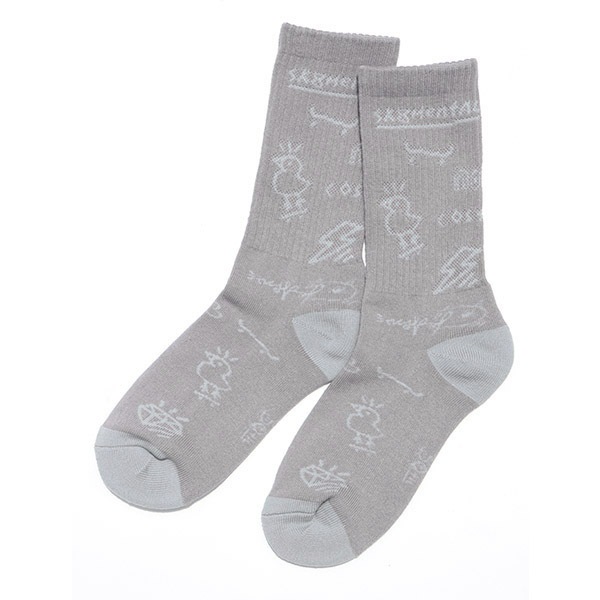 【instant】DISKAH SOCKS grey インスタント ソックス スケートボード スケボー SKATEBOARD
