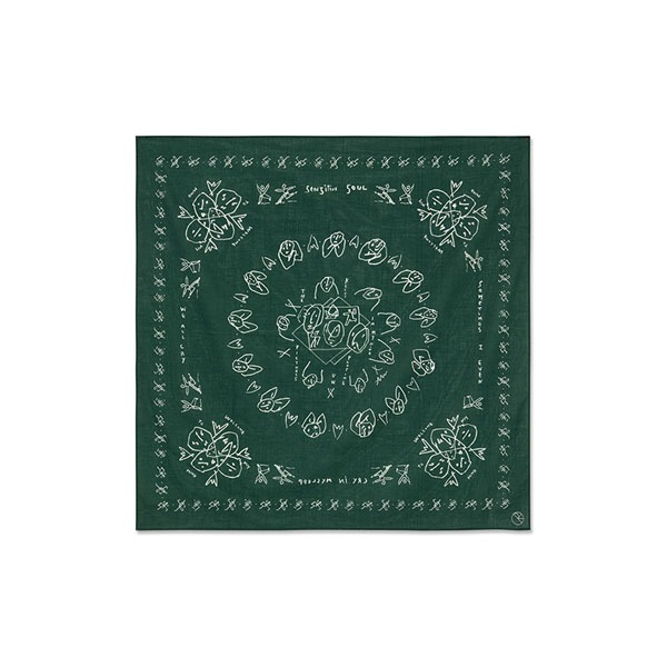 【POLAR】BANDANA dark green ポーラー バンダナ 小物 スケートボード スケボー SKATEBOARD