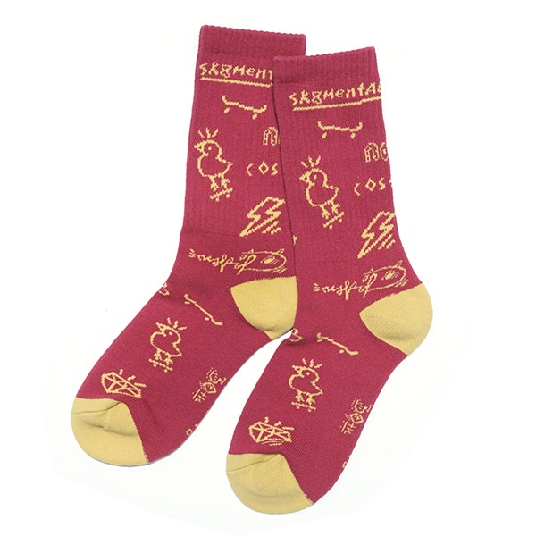 【instant】DISKAH SOCKS maroon インスタント ソックス スケートボード スケボー SKATEBOARD
