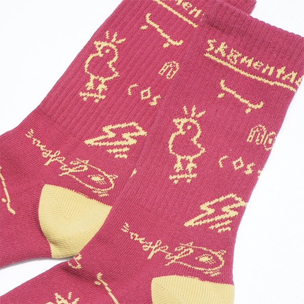 【instant】DISKAH SOCKS maroon インスタント ソックス スケートボード スケボー SKATEBOARD