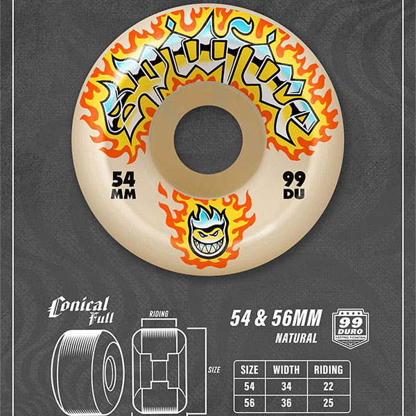 SPITFIRE】CHROME VENOM NATURAL FORMULA FOUR 99DURO CONICAL FULL