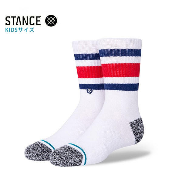 【STANCE】BOYD ST KIDS WHITE/BLUE スタンス ソックス 靴下 キッズ  スケートボード スケボー SKATEBOARD
