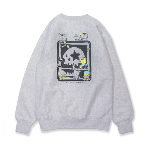 【MAGICAL MOSH MISFITS】タマ&フレンズ x MxMxM SWEAT gray マジカルモッシュミスフィッツ クルーネック トレーナー SKATEBOARD
