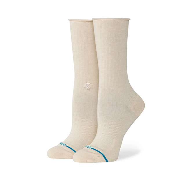 【STANCE】ROLLED SOLID CREW Oatmeal スタンス 靴下 ウィメンズ スケートボード スケボー SKATEBOARD