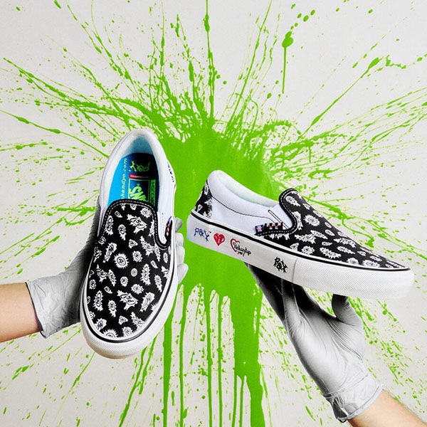 VANS×PUNKANDYO】 SKATE SLIP-ON PUNKANDYO black/white バンズ パンク