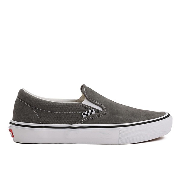 【VANS】SKATE SLIP ON pewter/white バンズ シューズ 靴 スリッポン スニーカー スケートボード スケボー  SKATEBOARD SHOES
