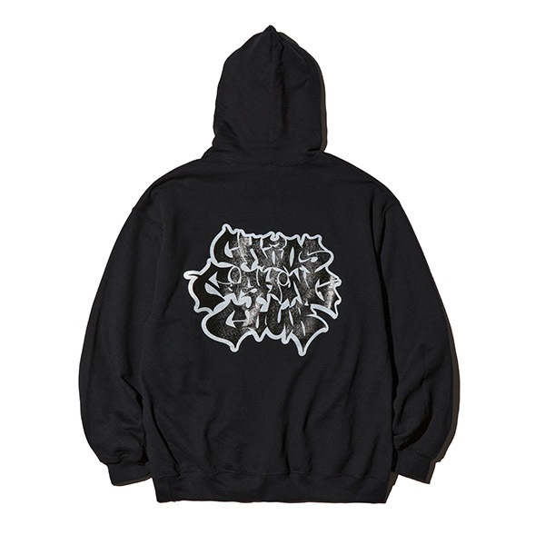 【Chaos Fishing Club】LETTER LOGO HOODIE black カオスフィッシングクラブ パーカー スケートボード スケボー SKATEBOARD