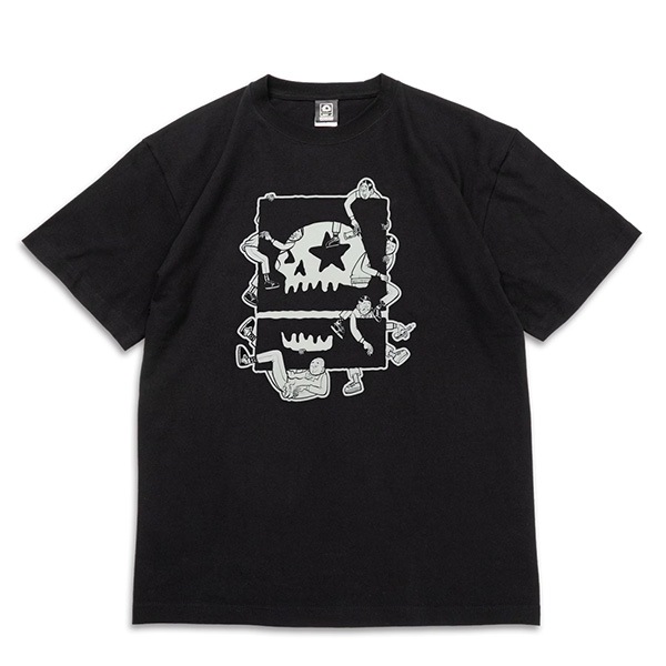 【MAGICAL MOSH MISFITS】ドクロとはみ出しものたちTEE black マジカルモッシュミスフィッツ Tシャツ SKATEBOARD