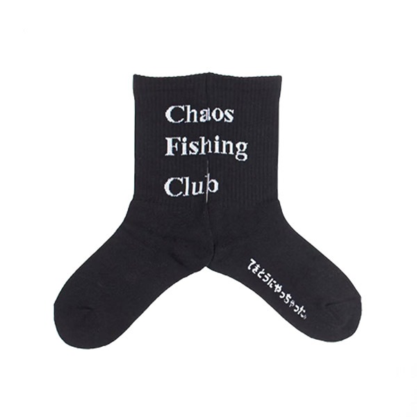 【Chaos Fishing Club】1PAC LOGO SOCKS black カオスフィッシングクラブ 靴下 スケートボード スケボー SKATEBOARD
