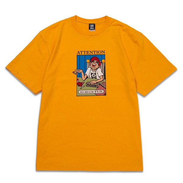 【MAGICAL MOSH MISFITS】YUBISUKE CHUDOKU TEE(WASHED BODY) orange マジカルモッシュミスフィッツ Tシャツ SKATEBOARD