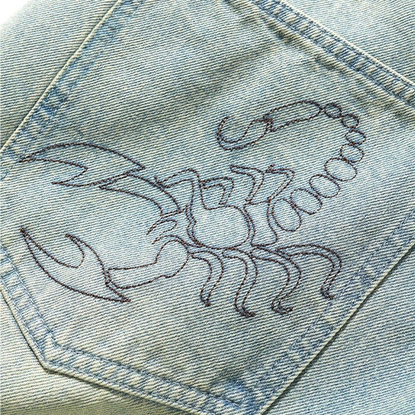 BUTTER GOODS】SCORPION STITCH DENIM JEANS TINTED light blue バター