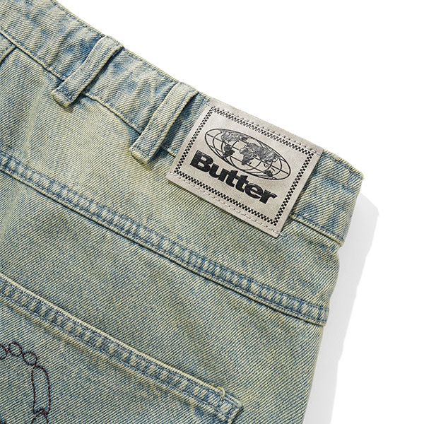 BUTTER GOODS】SCORPION STITCH DENIM JEANS TINTED light blue バター
