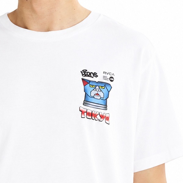 【RVCA】MECHA HACHIKO TOKYO TEE カラー：white　ルーカ Tシャツ スケートボード スケボー SKATEBOARD