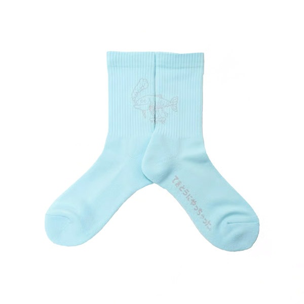 【Chaos Fishing Club】1PAC OSAKANA KUN SOCKS ice green カオスフィッシングクラブ 靴下 スケートボード スケボー SKATEBOARD