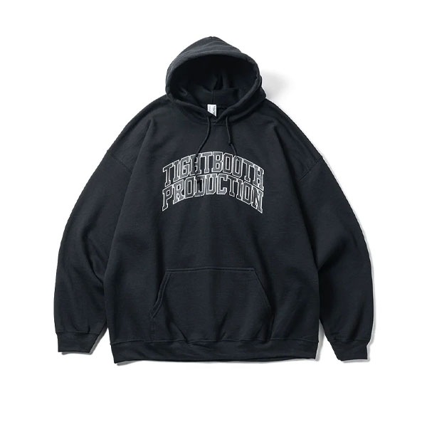 【TIGHTBOOTH】COLLEGE HOODED SWEAT SHIRT black タイトブース パーカー フード フーディー スケートボード スケボー SKATEBOARD
