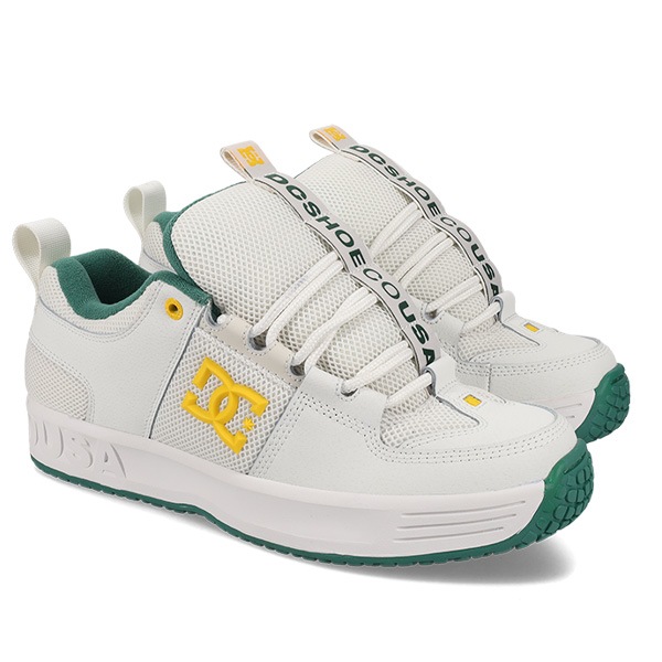 【DC Shoe】 LYNX OG -THE HERITAGE COLLECTION- カラー：off white/yellow/green(110)　ディーシー ヘリテージ スケートボード スケボー シューズ 靴 スニーカー SKATEBOARD SHOES